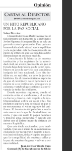 UN HITO REPUBLICANO POR LA PAZ SOCIAL (Cartas al Director)